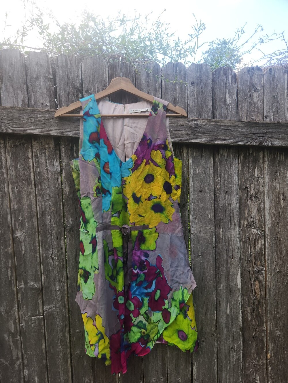 Trina Turk Y2K Silk Watercolored Floral Dress